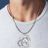 I Love You Forever - Personalized Kid Shaped Metal Pendant Necklace