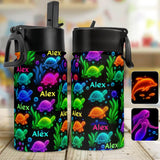 Glowing Sea Creatures - Personalized Sea Lover Kids Water Bottle
