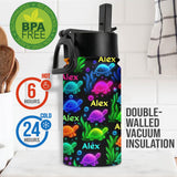 Glowing Sea Creatures - Personalized Sea Lover Kids Water Bottle