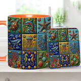 Sea Creatures - Personalized Sea Lover Accent Mug & Coaster