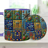 Sea Creatures - Personalized Sea Lover Accent Mug & Coaster