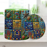 Sea Creatures - Personalized Sea Lover Accent Mug & Coaster
