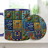 Sea Creatures - Personalized Sea Lover Accent Mug & Coaster