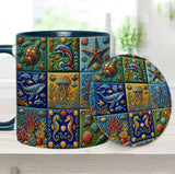 Sea Creatures - Personalized Sea Lover Accent Mug & Coaster