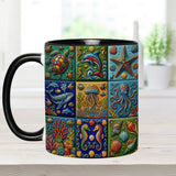Sea Creatures - Personalized Sea Lover Accent Mug & Coaster