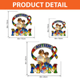 Mom, Dad And Kid - Personalized Autism Awareness Custom Shaped Acrylic Plaque