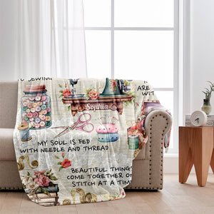 Sew Addicted To Sewing - Personalized Sewing Blanket