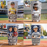 Baseball Mom, Grandma - Personalized Baseball Tumbler