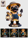Custom Any Photo Gardening Decoration - Personalized Dog Solar Acrylic Light