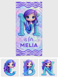 Mermaid Custom Alphabet - Personalized Kid Quick-dry Beach Towel/ Bath Towel