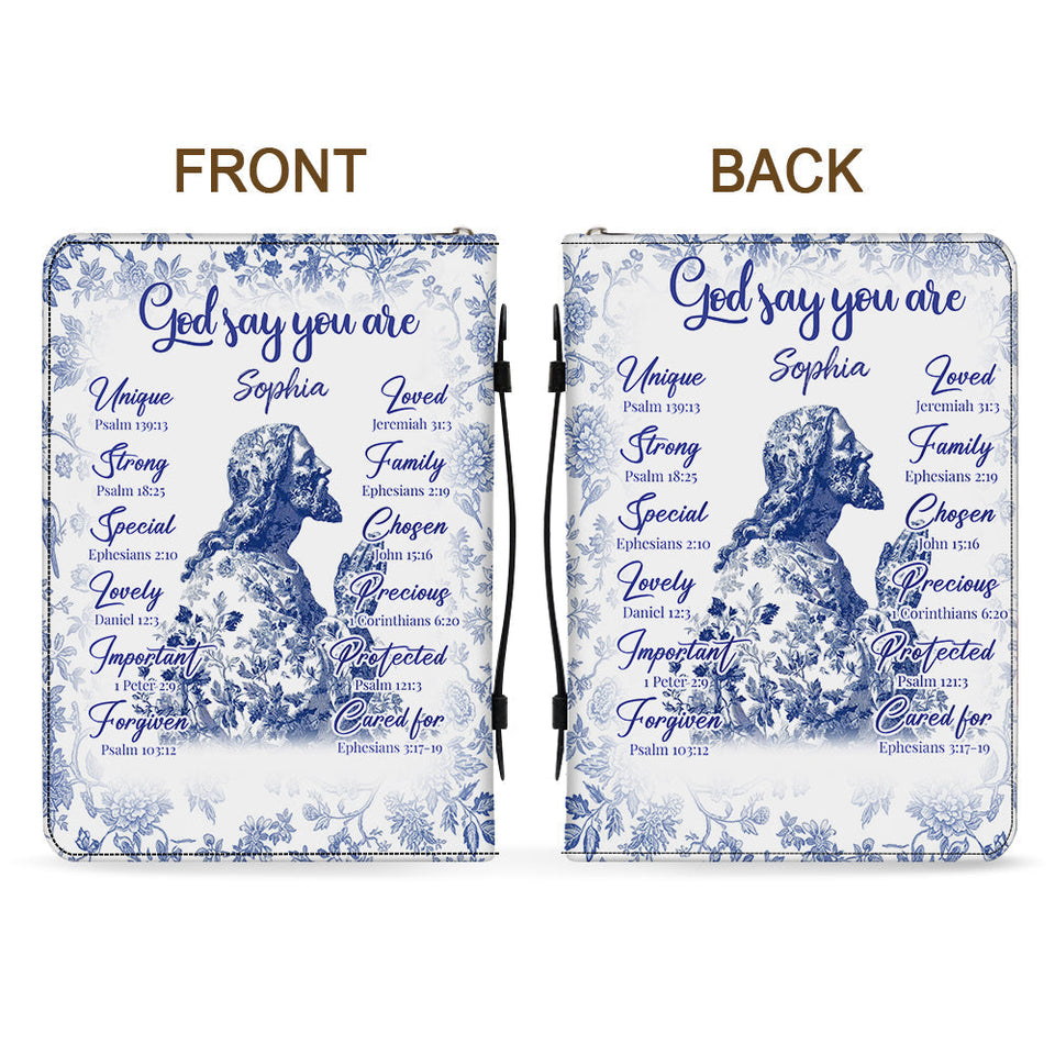 God Say You Are - Personalized Christian Leather Bible Cover Bag