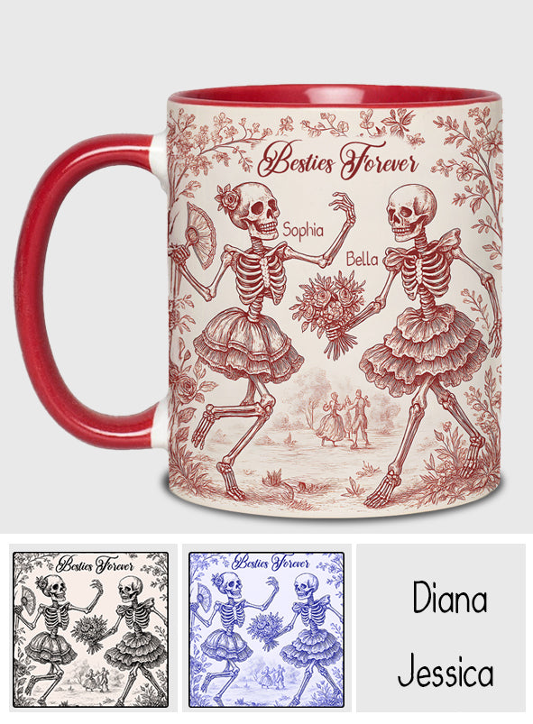 Bestie Forever Toile de Jouy - Personalized Bestie Accent Mug