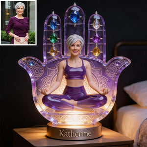 Custom Any Photo Namaste - Personalized Yoga Acrylic LED Night Light