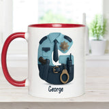 Police Custom Alphabet, Custom Initial - Personalized Police Officer Accent Mug