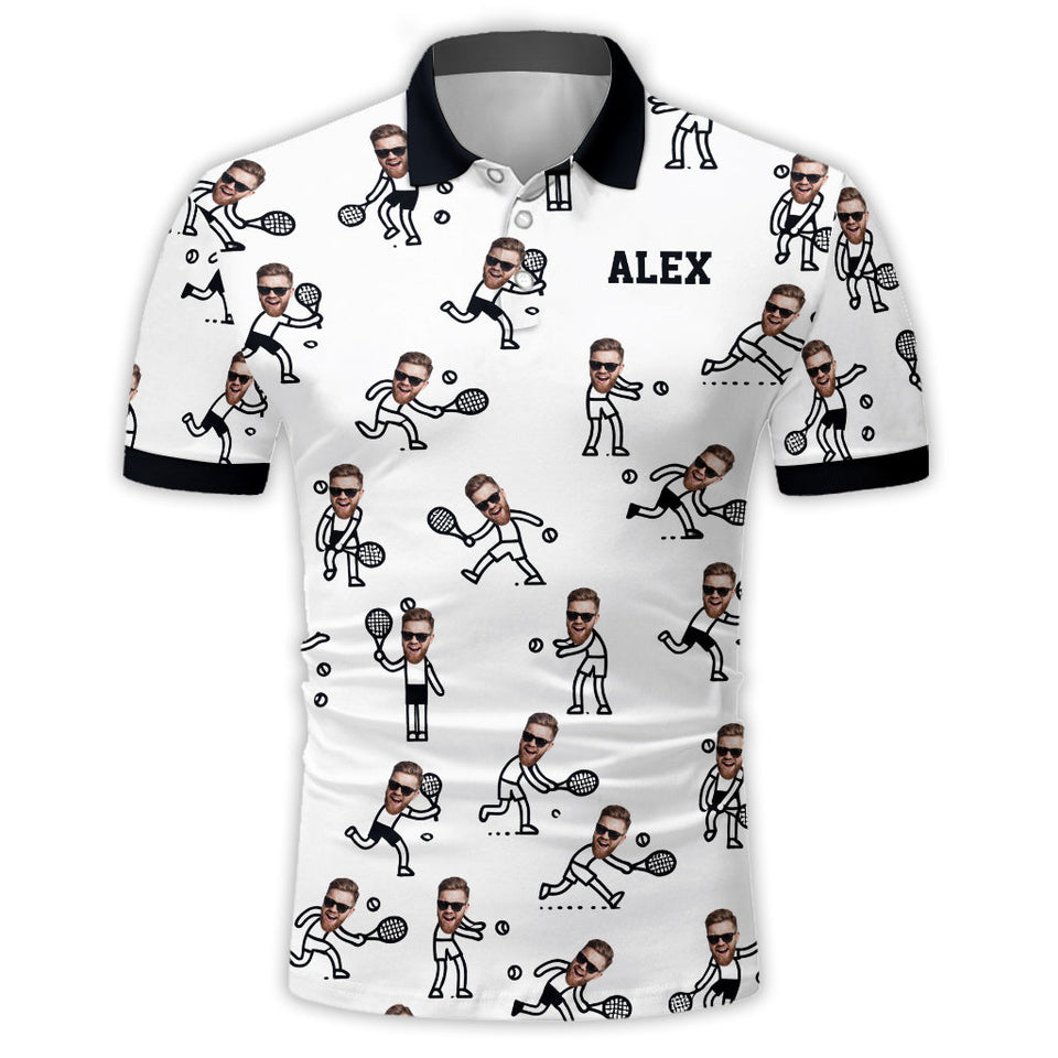 Gift For Tennis Dad, Husband, Son - Personalized Tennis Polo Shirt
