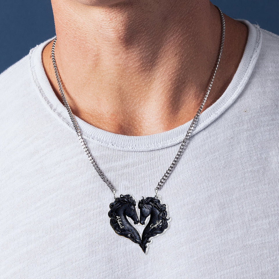 You & Me We Got This - Personalized Horse Custom Shaped Pendant Necklace