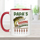 Papa Fishing Buddies - Personalized Fishing Accent Mug
