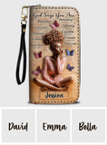 God Says You Are - Personalized African American Leather Long Wallet