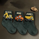Construction Machines - Personalized Kid Socks