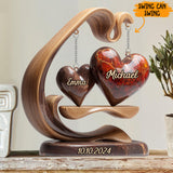 Love Hearts Swing - Personalized Couple Plaque With Charm