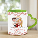 Together Is Our Favorite To Be - Personalized Couple Heart Handle Mug