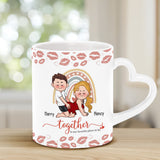 Together Is Our Favorite To Be - Personalized Couple Heart Handle Mug