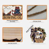 Patriotic Gnome Couple - Personalized Couple Custom Shaped Wood Sign