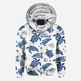 Toile De Jouy Patterm, Blue Dolphin, Turtle,... - Personalized Sea Lover All Over Shirt