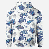 Toile De Jouy Patterm, Blue Dolphin, Turtle,... - Personalized Sea Lover All Over Shirt