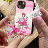 Be a Flamingo In a Flock of Pigeons - Personalized Flamingo Full Print Phone Case