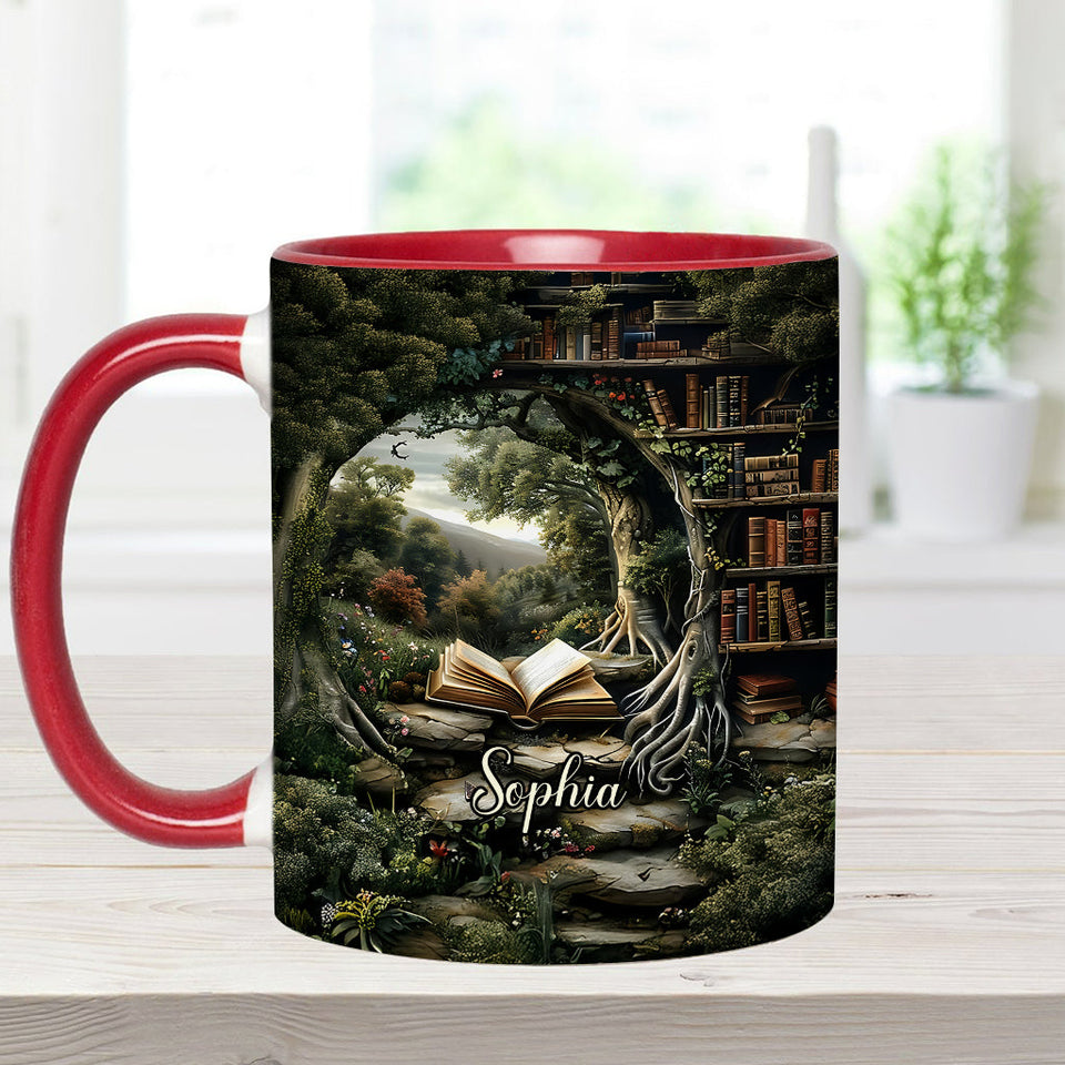 Just A Girl Who Loves Reading - Gift For Book Lovers - Personalized Book Accent Mug