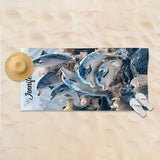 Ocean Dolphin - Personalized Dolphin Quick-dry Beach Towel/ Bath Towel