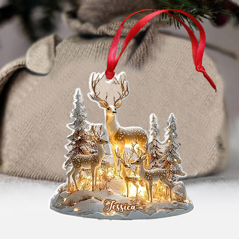 Deer Christmas - Personalized Hunting Ornament