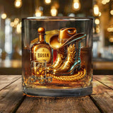 Cowboy Boots Hat - Personalized Whisky Whiskey Glass