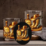 Cowboy Boots Hat - Personalized Whisky Whiskey Glass