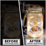 I Crossed Rainbow Bridge - Personalized Dog Mason Jar Light