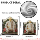 Ivory Blessing Jesus Is The Reason - Personalized Christian Faux Fur Shaped Pillow
