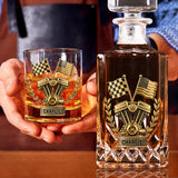 Powerful V8 Engine Car Lover Whiskey Decanter Set
