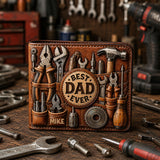 Custom Title Best Gift For Dad/Grandpa - Personalized Father Leather Wallet