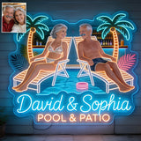 Any Photo Backyard, Pool & Patio - Personalized Couple Neon LED Light Sign