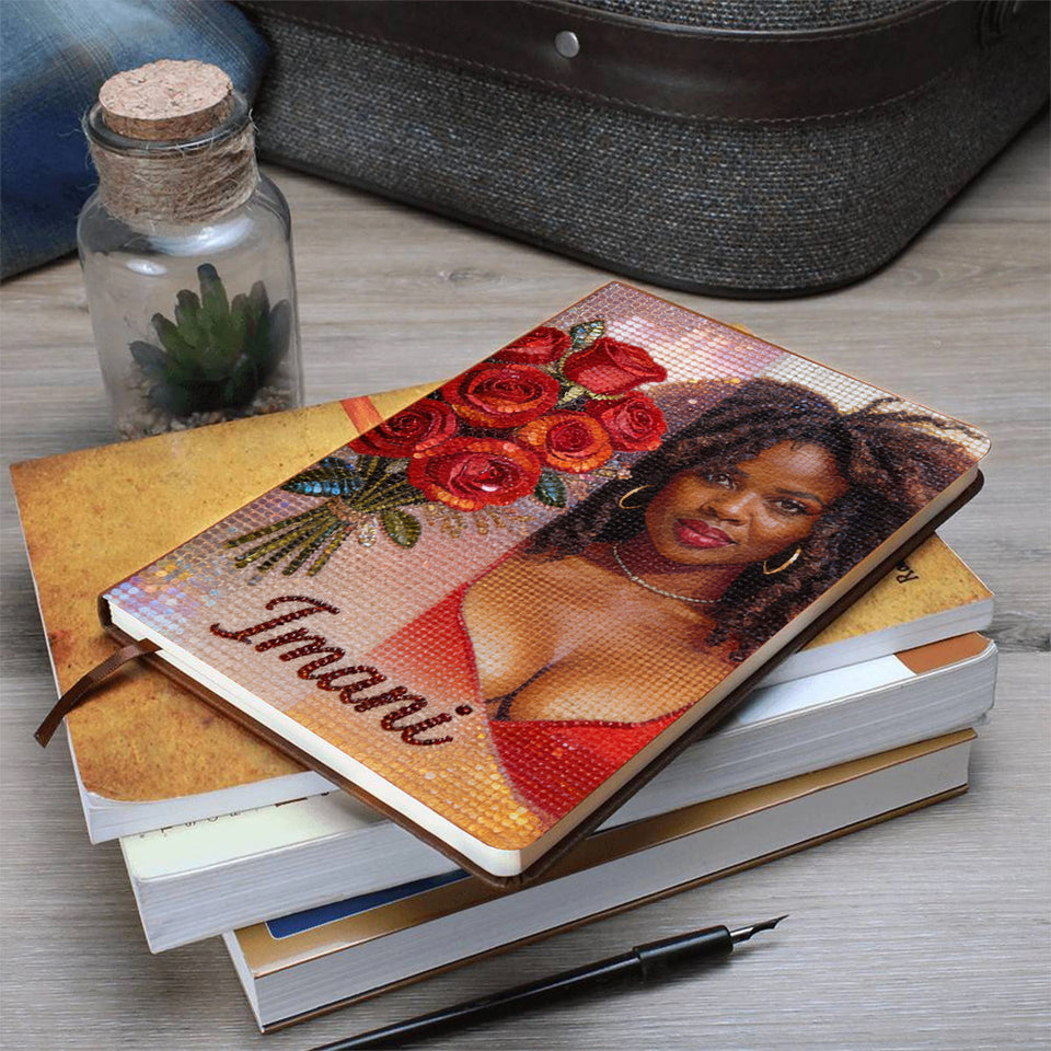 Any Photo, Flower - Personalized Self Love Leather Journal