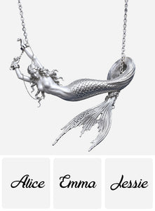 Soul Of A Mermaid - Personalized Mermaid Shaped Metal Pendant Necklace
