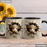 Cute Highland Cow Peeking - Personalized Highland Cow Accent Mug