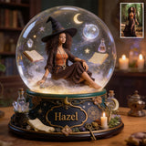 Enchanted Snow Globe - Personalized Witch Custom Shaped Acrylic Plaque