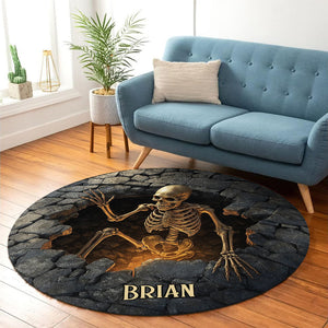 Spooky Halloween - Personalized Skull Round Rug