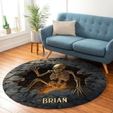 Spooky Halloween - Personalized Skull Round Rug