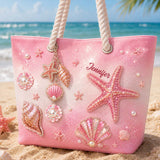 Summer Vibes - Personalized Sea Lover Beach Bag With Charms