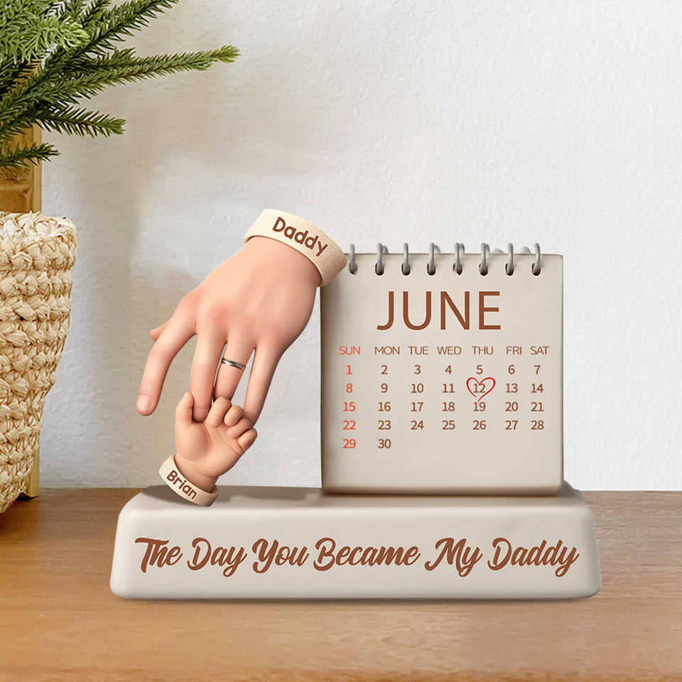 The Day You Became My Daddy - Personalized Father Custom Shaped Acrylic Plaque
