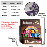 Welcome To Teacher's Classroom - Personalized Teacher Custom Shaped Wood Plaque