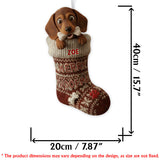 Funny Stealing Dog Bone Christmas Stocking - Personalized Dog Shaped Christmas Stocking